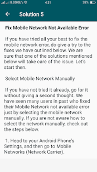 Image 0 for Fix Mobile Network Error