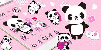 Image 1 for Pink Lovely Panda Theme