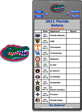 2011 Florida Gators Football Schedule Widget for Mac - Free download ...