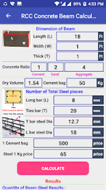Image 0 for RCC Concrete Beam Calcula…