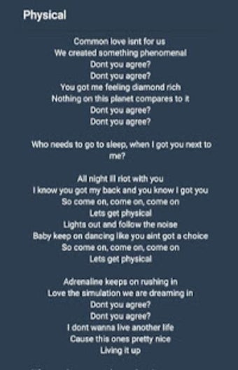 Image 0 for Dua Lipa - Physical Lyric…