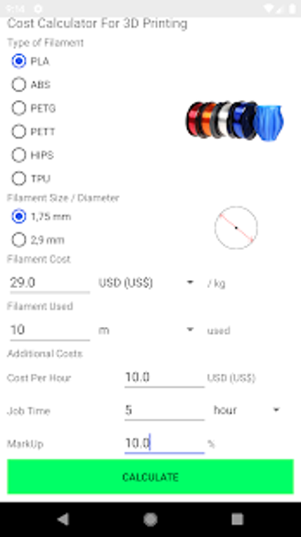 Image 2 for Filament Cost Calculator …