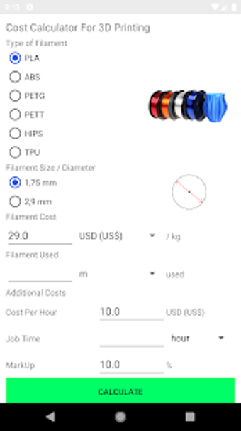 Image 1 for Filament Cost Calculator …