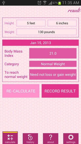 Image 1 for Weight and BMI Diary
