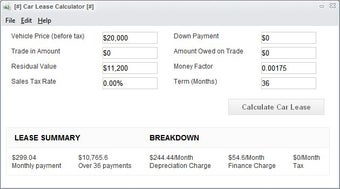 Image 0 for Auto Lease Calculator
