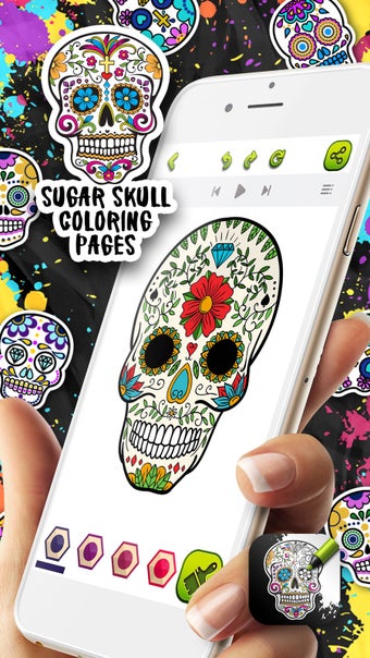 Image 2 for Sugar Skull Coloring Page…