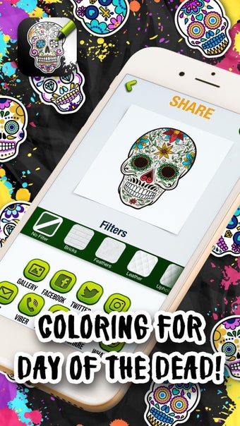 Image 3 for Sugar Skull Coloring Page…