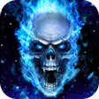 Icon of program: Blue Fire Skull Live Wall…