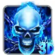 Icon of program: 3D Blue Flaming Skull The…