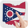 USA State Flag Maps Color by Number - Pixel Art icon