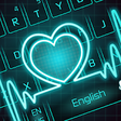 Icon of program: Neon Blue Love Heart Keyb…