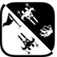 Black & white ski challenge icon