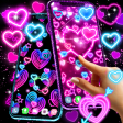 Icon of program: Neon hearts live wallpape…