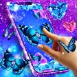 Icon of program: Blue glitter butterflies …