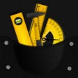 Handyman Tools 5 in1 - handy construction master toolset (bubble level bar, surface level, protractor, plumb bob & ruler) icon