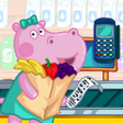 Cashier in the supermarket. Games for kids icon