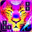 Neon coloring book for adults icon